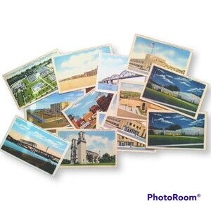 Linen Postcards Nebraska Landmarks - Ephemera -UnPosted-Curteich -Vintage- 5 x 3